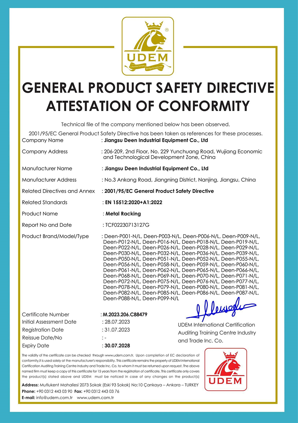 CE Certification Certificate